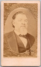 Antique CDV Circa 1870s Bearded Man In Suit Unmarked