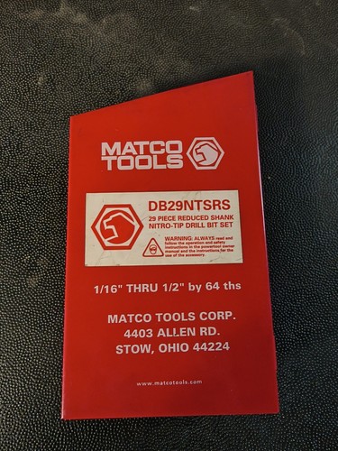 Matco Nitro-tip Reduced Shank Drill Bit Set 3/8 In.