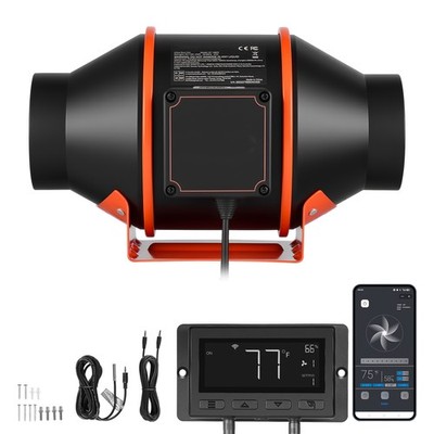 Uimoso 4-Inch Inline Duct Fan, 205 CFM, EC Motor, App-Controlled Ventilation
