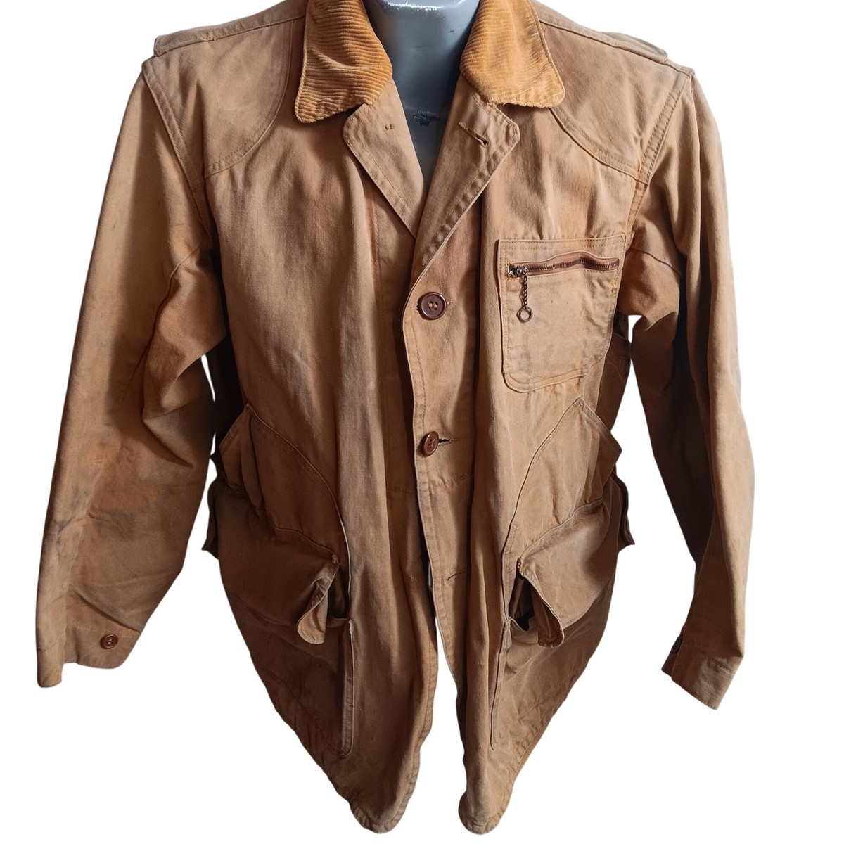 セ－ル！50s Euro Corduroy Hunting Jacket Large Vintage 1950s Tin Cloth Corduroy Collar Hunting Jacket With