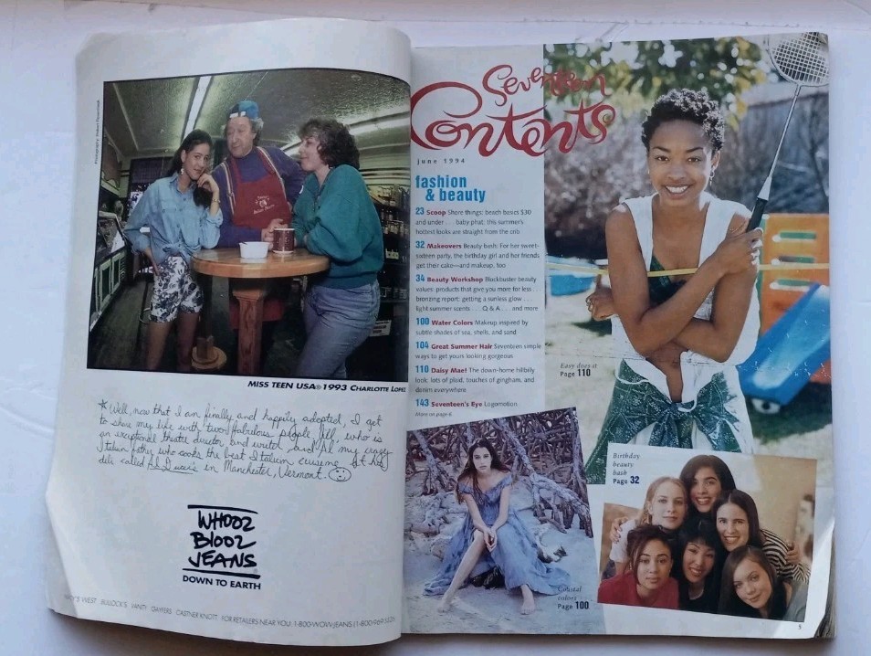 Vintage June 1994 Seventeen Magazine Big Beauty Issue Jonathan