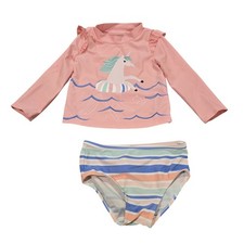 Baby Girl's Just One You Unicorn Rash Guard 2 Piece Swimsuit  Size 12 Month