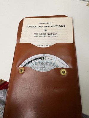 Jeppesen Model C-2 Circular Flight Computer Air Navigation Slide Rule w/ Case