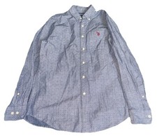 US POLO ASSN. MENS Blue Longsleeve Casual Button Down. Sz Small/Blue. Poka Dots