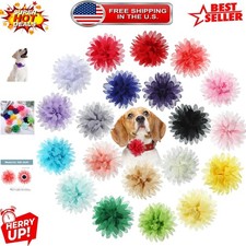 Lightweight 20 Pcs Dog Collar Flowers - Elegant 4.7 Inch Bows for All Pets