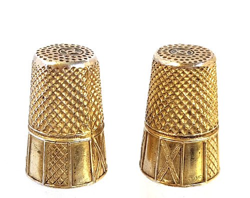 Antique Sterling 925 Gold Gilt SI Hallmarked Pair