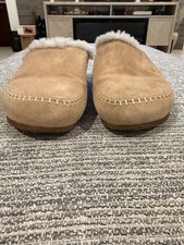 Jenni Kayne Shearling Suede Mule Clog Slippers Womens - 36 6 - Tan - Used