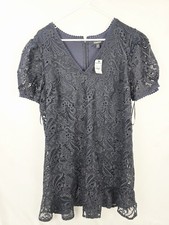 Express Women’s Lace Puff Sleeve Fit & Flare Black Dress Size XLarge NWT