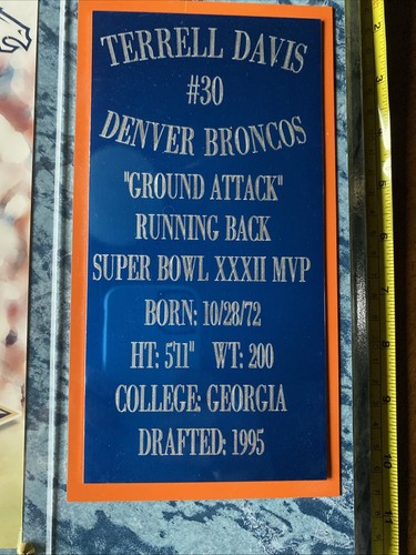 Terrell Davis Denver Broncos NFL Football Plaque - Picture 5 of 6