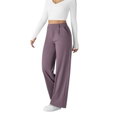 NEW Halara Purple High Waisted Pocket Straight Leg Work Pants Size XL