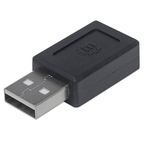 Manhattan Usb-C To Usb-A Adapter Female To Male 480 Mbps Usb 2.0 Hi-Speed Usb Bl