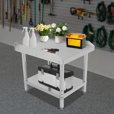 Stainless Steel Work Table Adjustable 2 Tier Kitchen Food Prep Table 24*30*26in