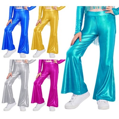 Kids Girls Trousers Party Wear Dancewear Dance Pants Flared Pants Tassels Stage