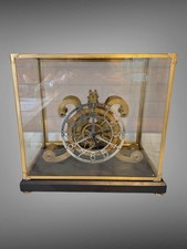 Skeleton Clock. A 20th Century Epicyclic Brass Skeleton Clock