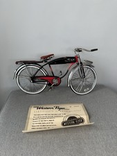 Western Flyer Vintage Bicycle 1950s Bike Cycle Metal Model Length: 12in & COA