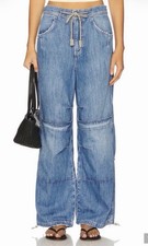 Free People We The Free Logan Cinched Cargo Jeans Size M Harper Baggy Utility