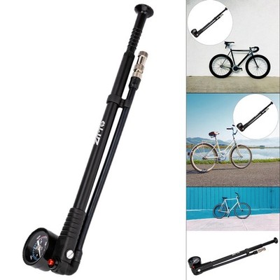Kompakte Fahrradluftpumpe mit Manometer für Mountain Fork/Hinterrad