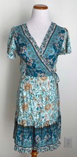 NWT! CUPSHE Boho Floral Ruffle Short Sleeve Wrap Dress, Size Small