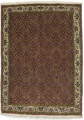 Vintage 4X5 Handmade Wool Oriental Rug Thick Pile Orange Floral DesignCarpet
