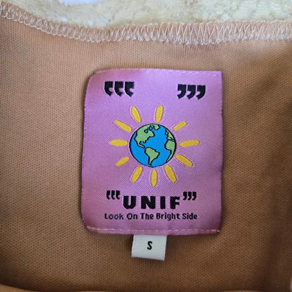 UNIF Corsé de Encaje Camiseta sin Mangas Estilo Lencería Beige Estilo Blusa S Foto 4 de 4