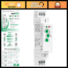 Multifunction Time Delay Relay 10A AC/DC 24-240V, 10 Relay Timer Control, DIN Ra