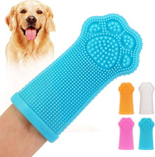 4 Pack 360  Silicone Dog Finger Toothbrush Pet Teeth Cleaning Kit  Travel Case