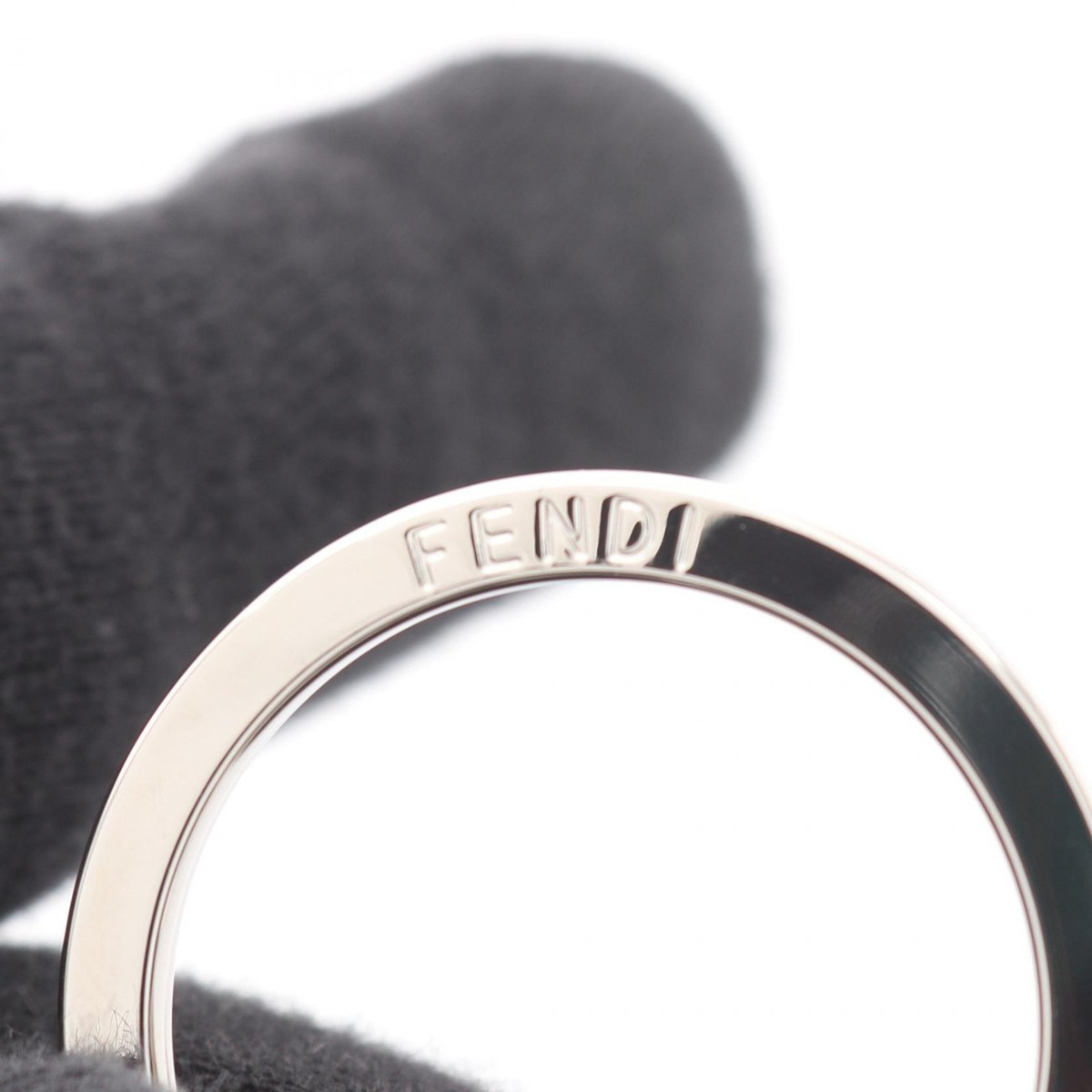 FENDI FF Square Zucca Key ring holder 7AP100AFCBF0GXN canvas Black
