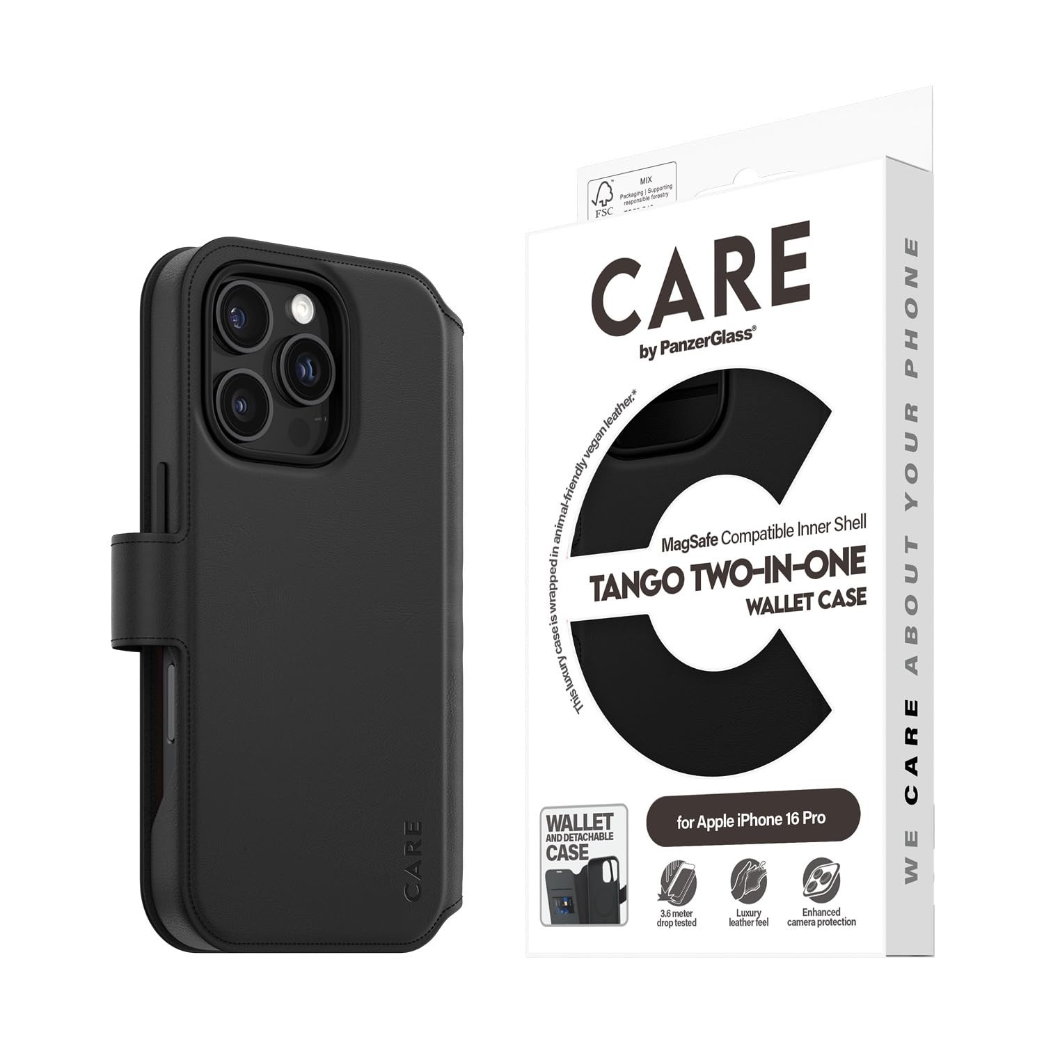 Care By Panzerglass -  Case - Wallet & Magsafe - Iphone 16 Pro NUOVO