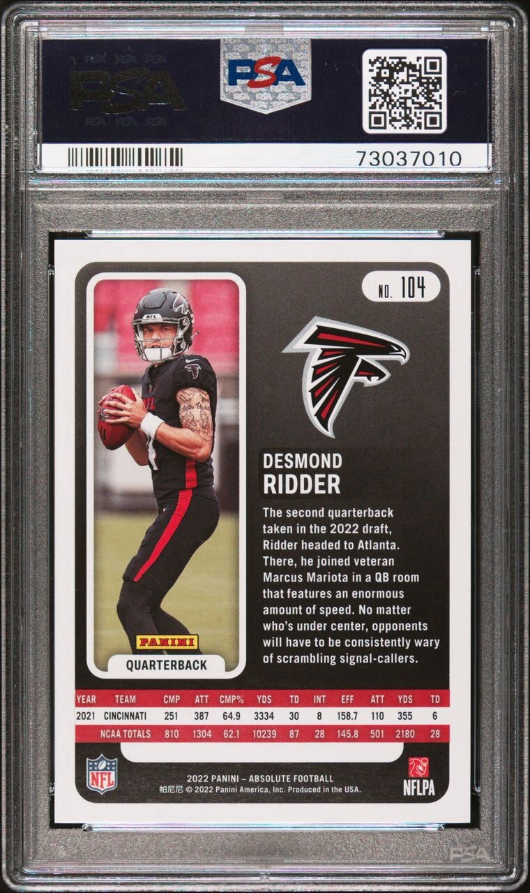 2022 Panini Absolute - Rookies Desmond Ridder #104 Orange Mosaic /199 ...