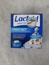 Lactaid Fast Acting Lactase Enzyme Supplement 32 Caplets Exp:01/27