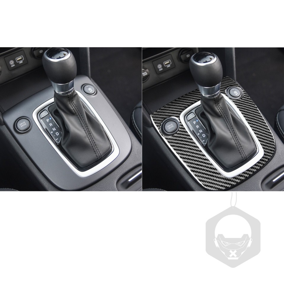 Real Carbon Fiber Console Gear Shift Panel Cover Trim For Hyundai Kona