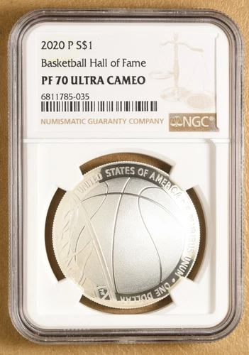 2020 P Basketball Hall of Fame Commemorative Silver Dollar NGC PF 70 Ultra Cameo
