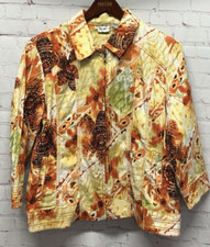 Chico's XL Size 3 Blazer Jacket Suit Separate Full zip Floral Women