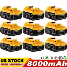 1-10 Pack 20V For DeWalt 20 Volt Max 8.0AH Lithium Ion Battery DCB206-2 DCB205