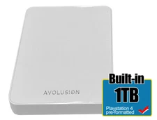 Avolusion Z1-S 1TB USB 3.0 Portable External Gaming PS4 Hard Drive - White