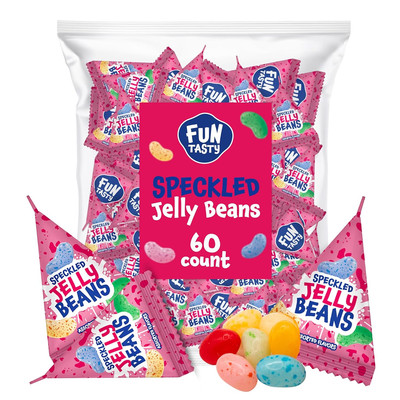 Funtasty Jelly Beans - 60 Count Pack (12 Ounces) - Individual Pouches - Assorted