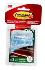  Outdoor Rope Light Clips, 12 Hooks and 16  Strips, Damage Free 12 Clips White 1.97 per strip