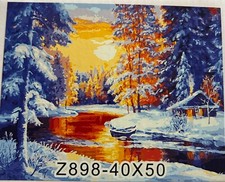 Paint by Number Kits kids/Adults, Paint by Numbers on Canvas snow cabin