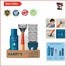 Ultimate Men’s Shaving Kit: 5 Blade Razor, Lubricating Strip, and Ember Gel