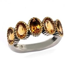 925 Sterling Silver Citrine Band Ring For Women And Girls, Gift For Her.