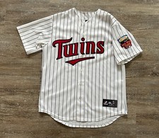 MN Minnesota Twins MLB Baseball Jersey 2014 All Star Game Patch Blank Striped L
