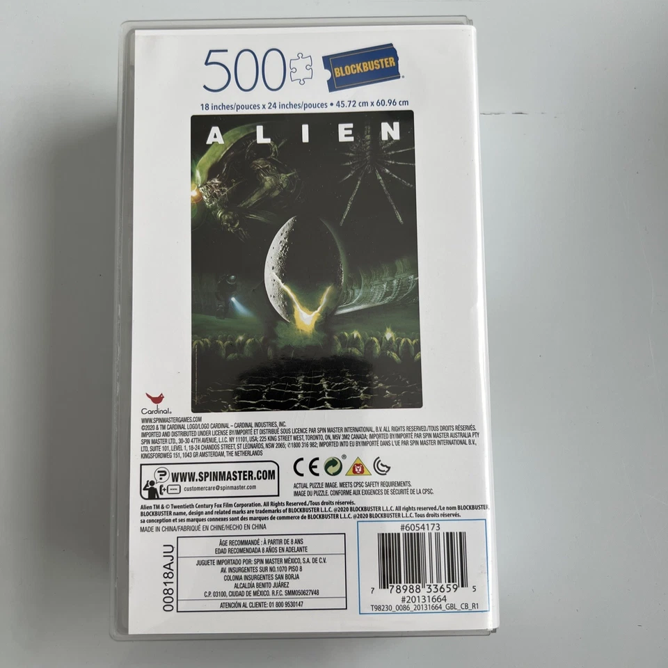 Póster de película Alien Blockbuster video 500 piezas rompecabezas Cardinal 2020 Foto 3 de 3