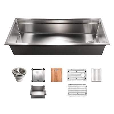 Houzer NVS-6500 45'' Novus Undermount Dual Platform 1-Bowl Kitchen Sink