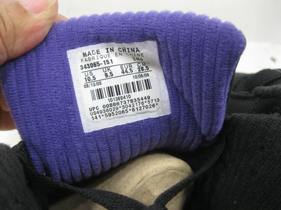 РЕДКАЯ🔥 343065-102 Air Jordan Ol'School II низкий черный белый фиолетовый мужчин размер 10,5 - Изображение 2 из 4