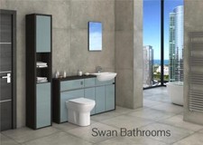 HACIENDA / METALLIC BLUE GLOSS BATHROOM FITTED FURNITURE WITH TALL UNIT 1900MM