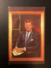 Old Vintage "JOHN F.KENNEDY." Oil by Morris Katz. Postcard Made in USA