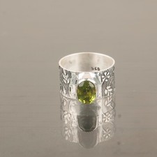 Peridot Gemstone 925 Sterling Silver Ring Handmade Jewelry Ring Gift For Love