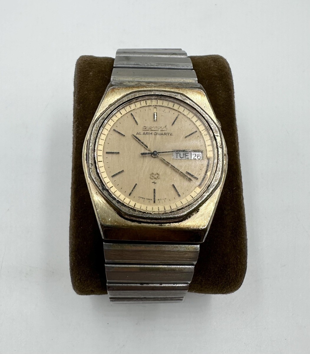Vintage Seiko Alarm Quarts Quartz 7223-6050 Day/Date Men's Watch