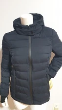 NEW MICHAEL KORS QUILTED PUFFER NAVY HOODED DOWN JACKET SIZE XS
