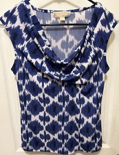 Michael Kors Women's Blue and White Designer Shirt Size S in Great Condition!